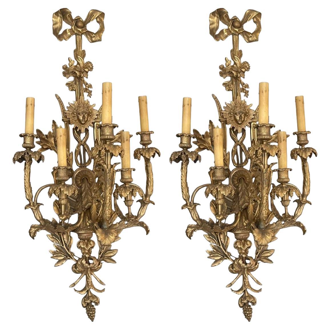 Pair of Late 19th Century French Louis XVI Style Bronze Sconces