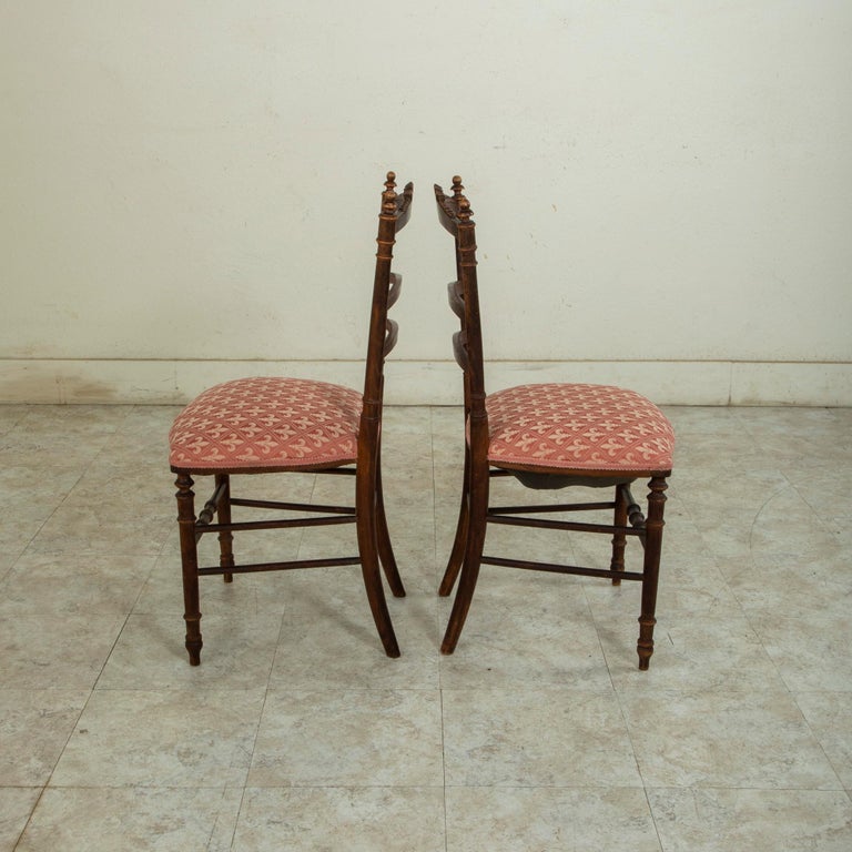 Pair of Late 19th Century French Louis XVI Style Hand Carved Walnut ...