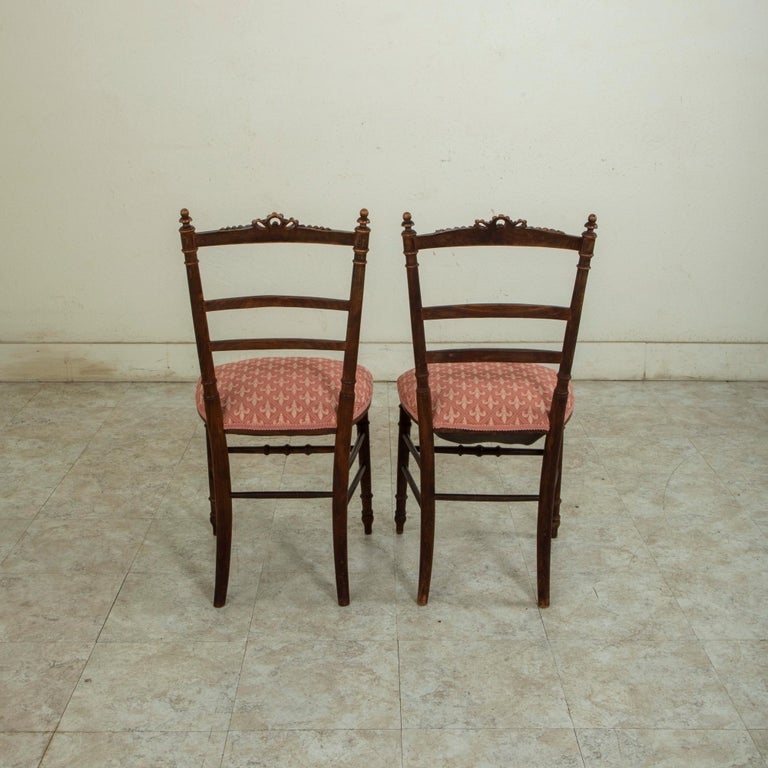 Pair of Late 19th Century French Louis XVI Style Hand Carved Walnut ...