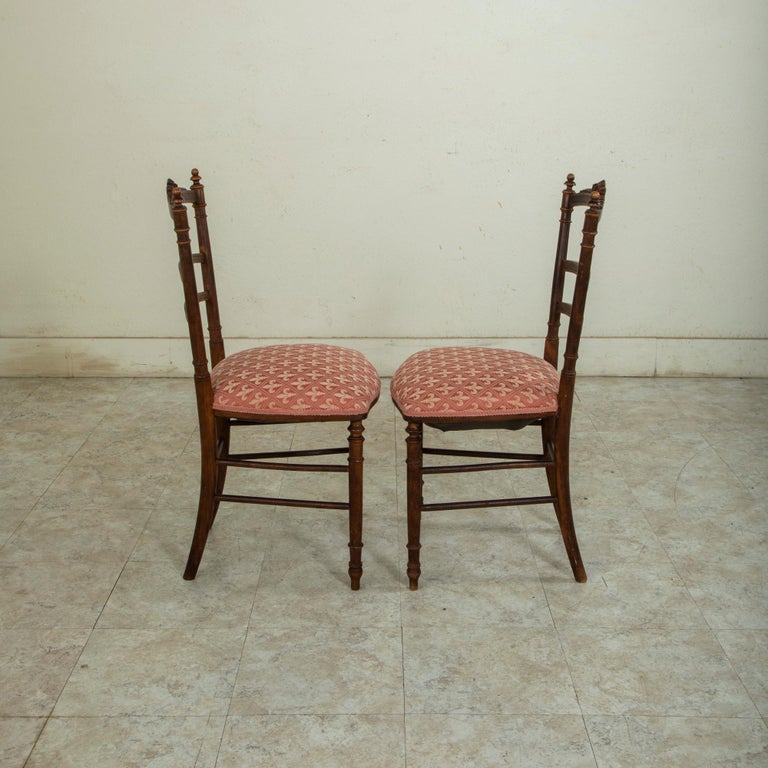 Pair of Late 19th Century French Louis XVI Style Hand Carved Walnut ...