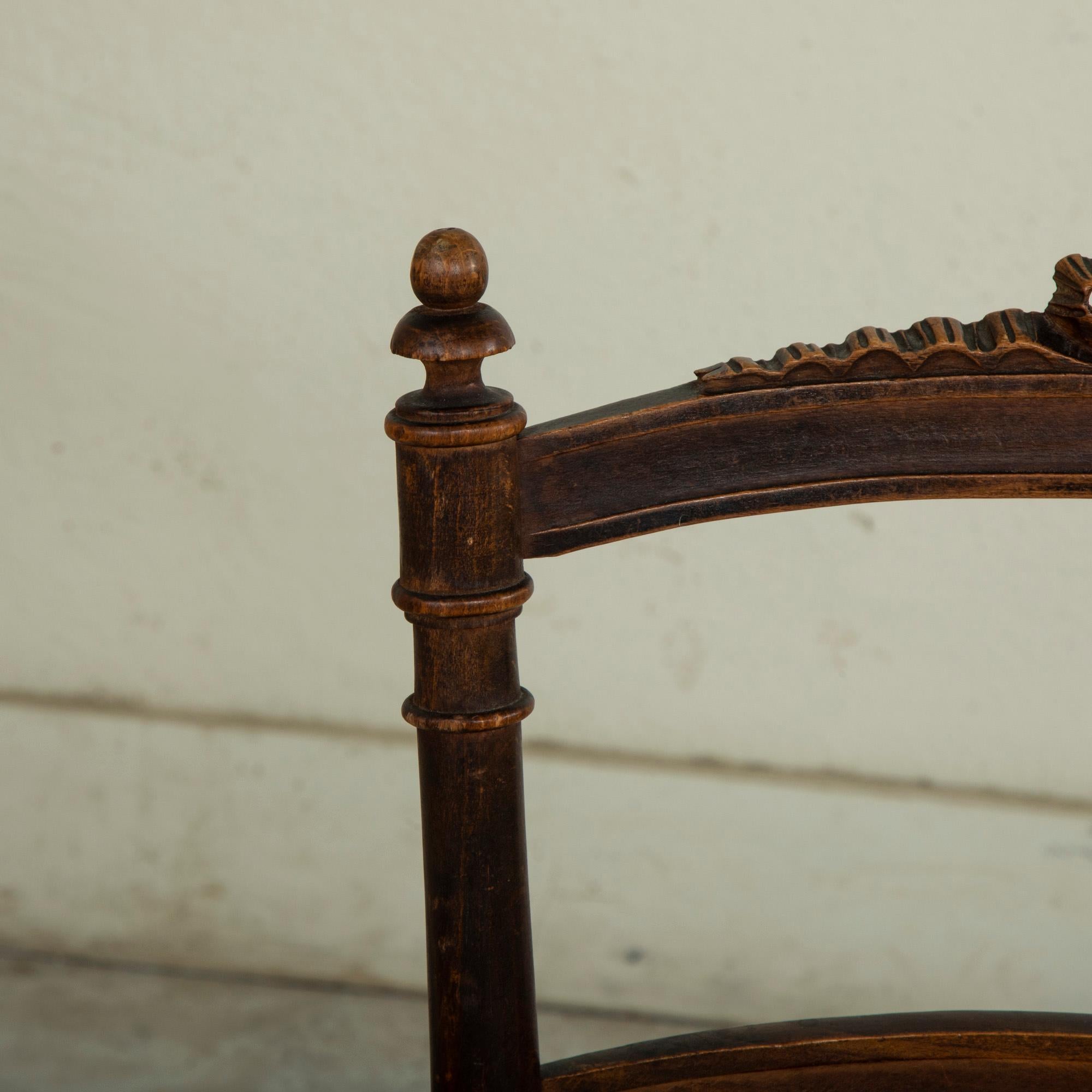 Pair of Late 19th Century French Louis XVI Style Hand Carved Walnut Opera Chairs For Sale 2