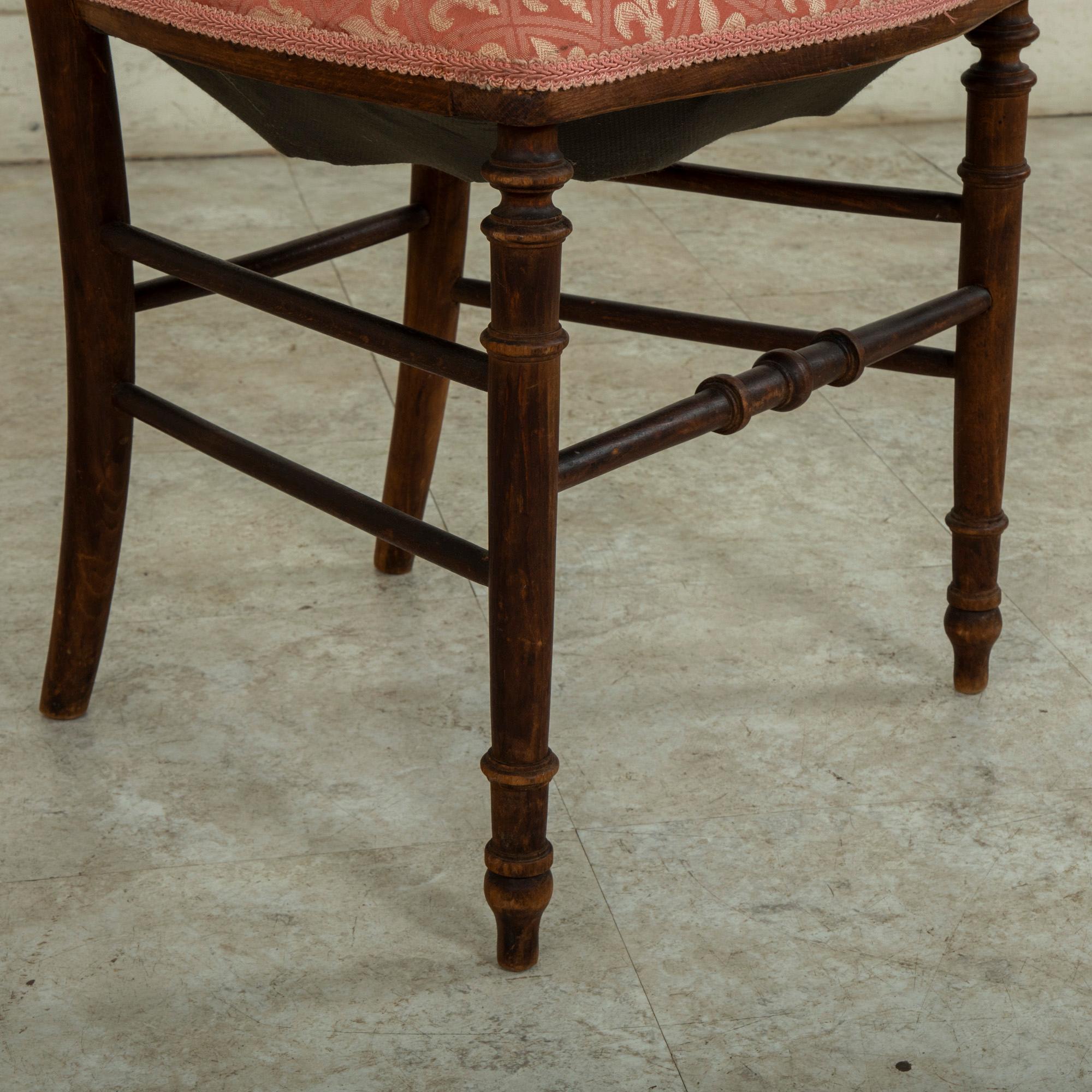 Pair of Late 19th Century French Louis XVI Style Hand Carved Walnut Opera Chairs For Sale 4