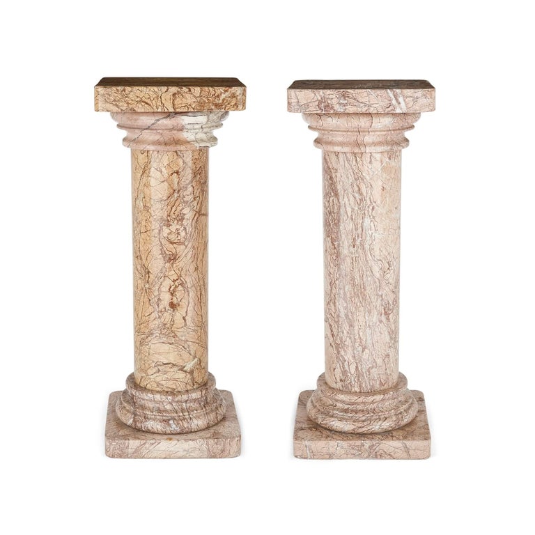 Pair of Late 19th Century French Marble Column Pedestals For Sale at ...