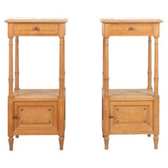 Pair of Late 19th Century French Marble Top Bedside Tables