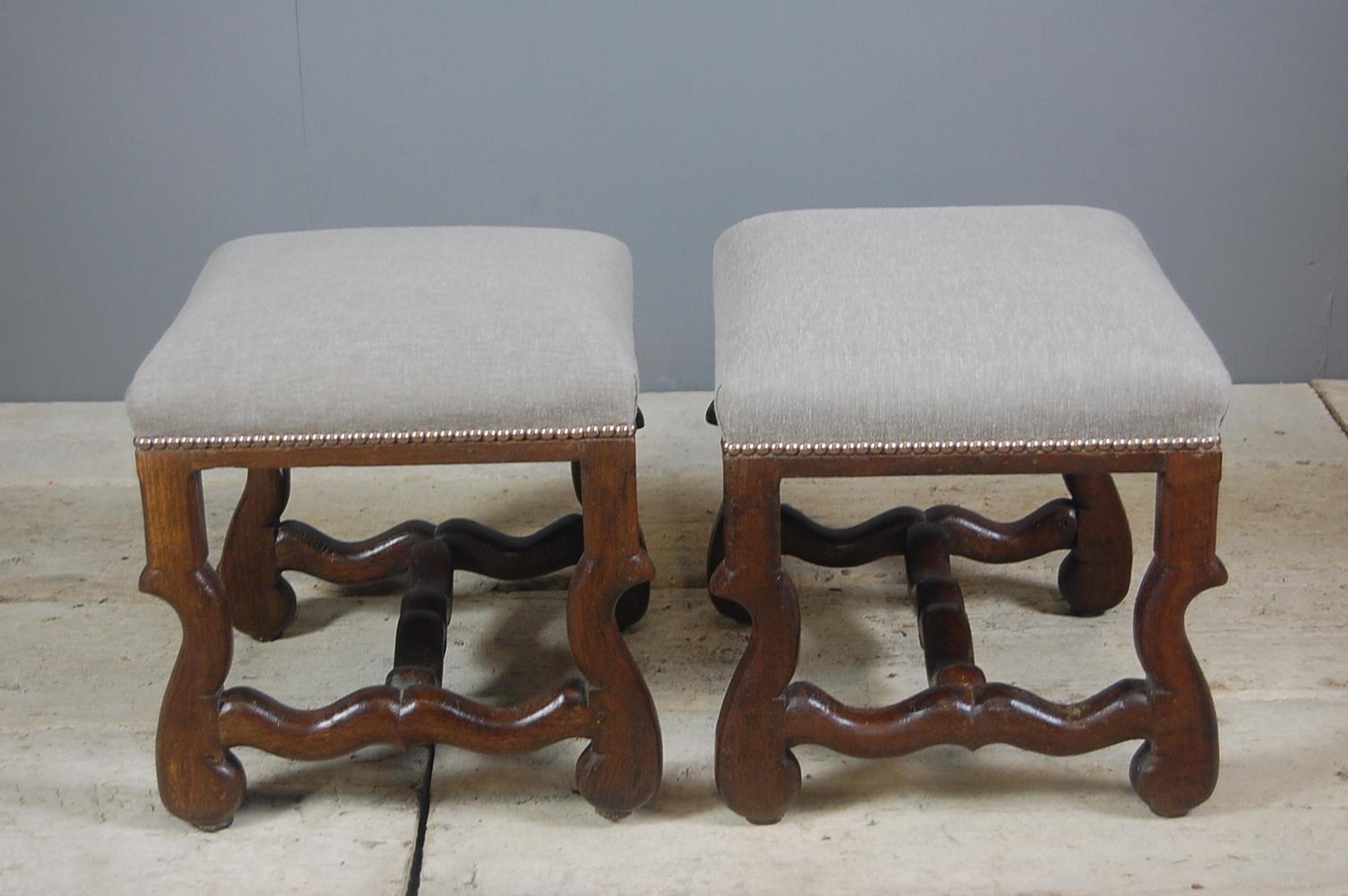 Pair of Late 19th Century French Os de Mouton Stools 1