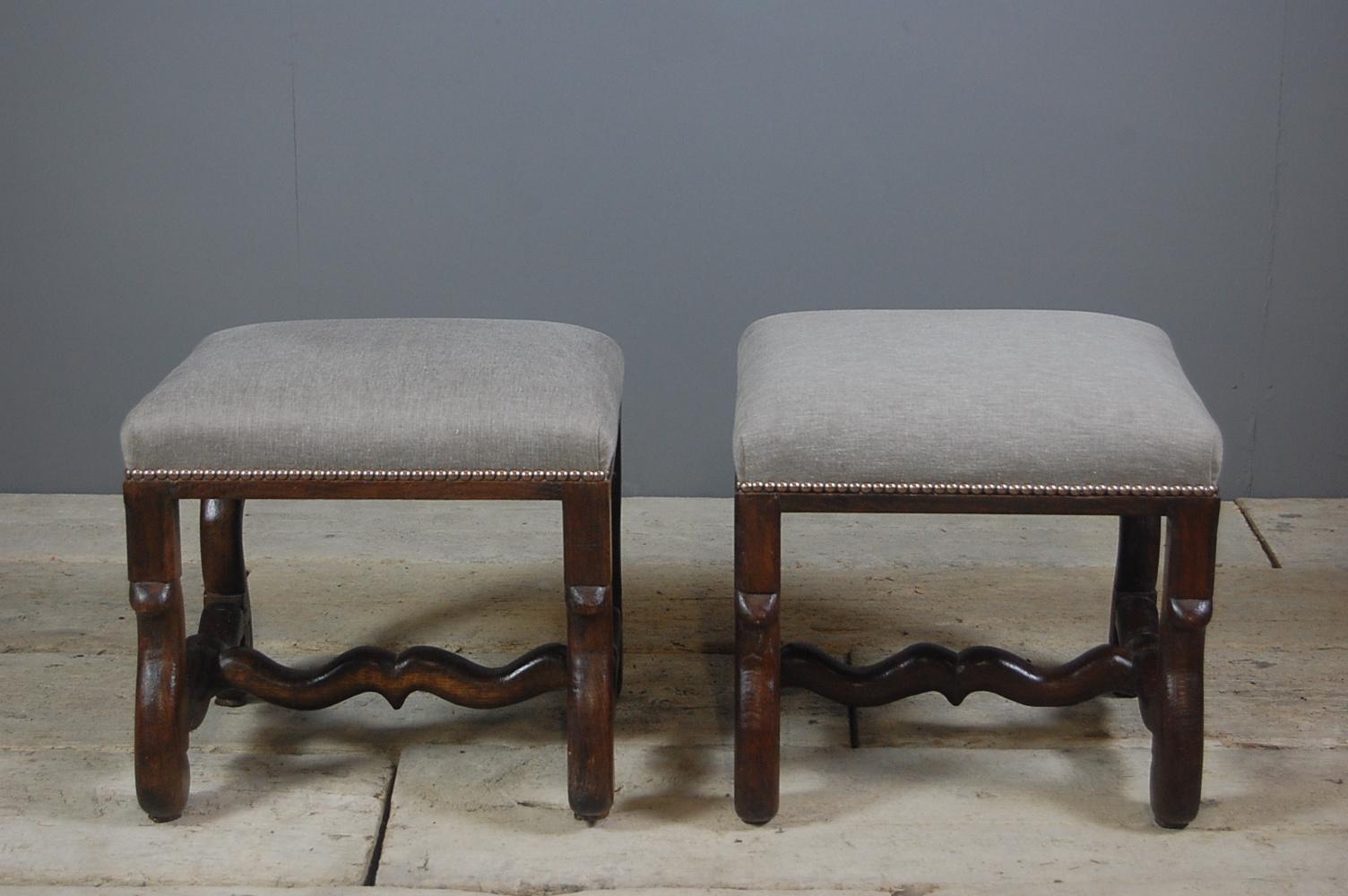 Pair of Late 19th Century French Os de Mouton Stools 2