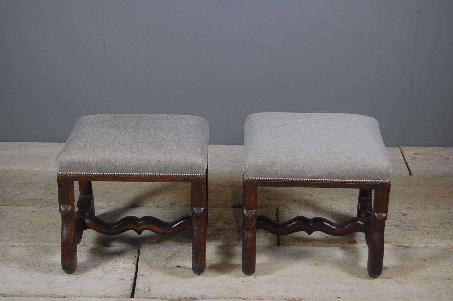Pair of Late 19th Century French Os de Mouton Stools 3