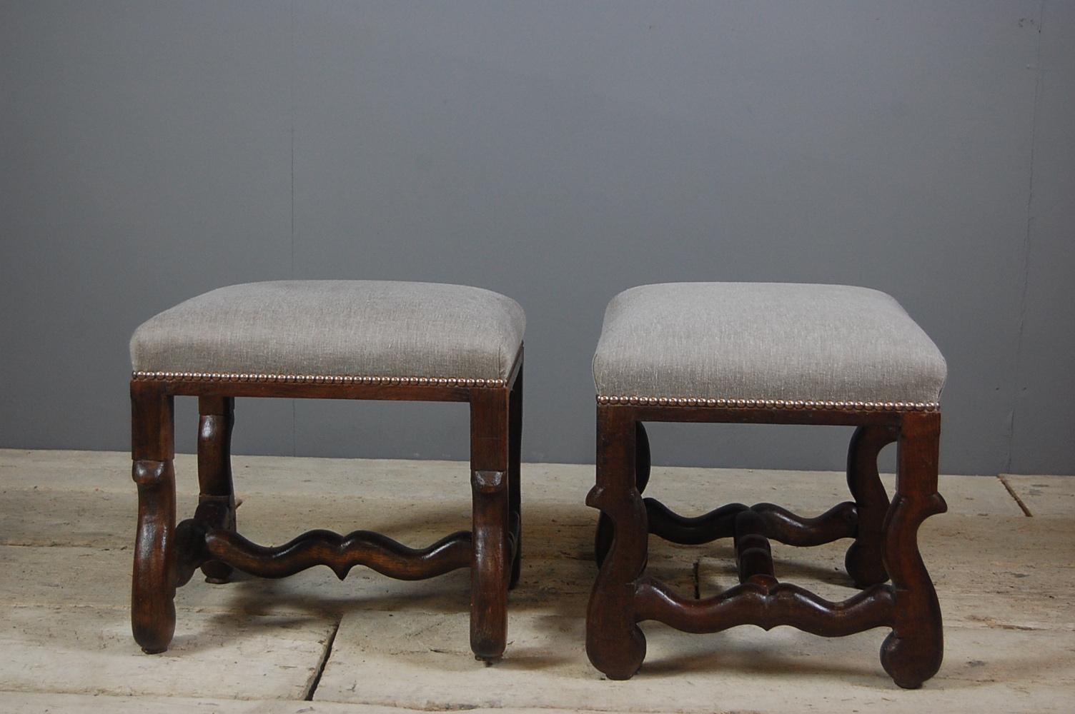 Pair of Late 19th Century French Os de Mouton Stools 6