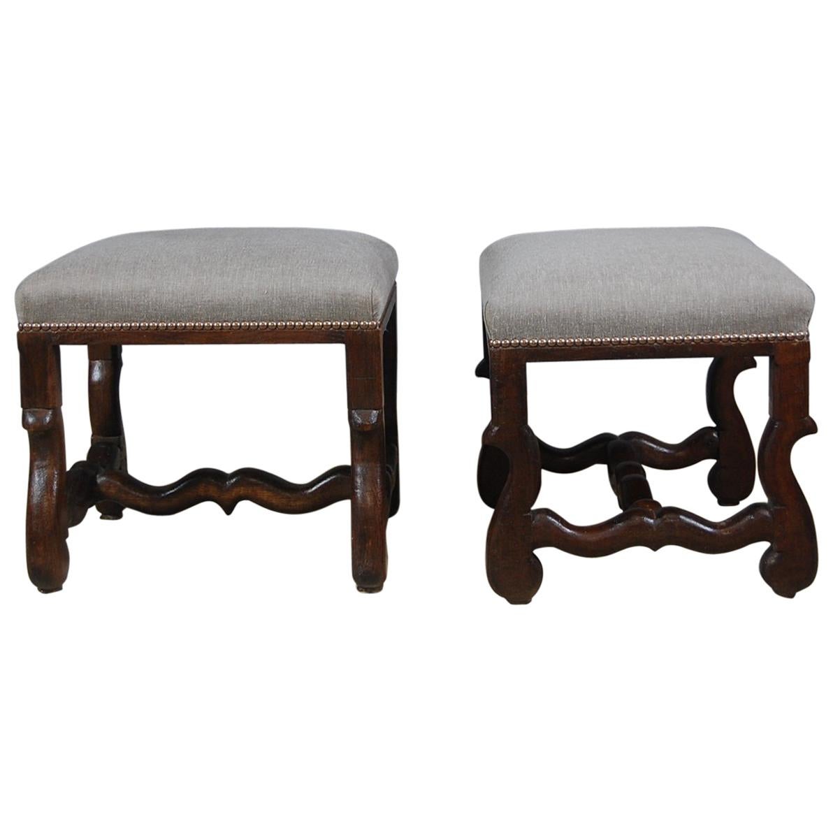 Pair of Late 19th Century French Os de Mouton Stools