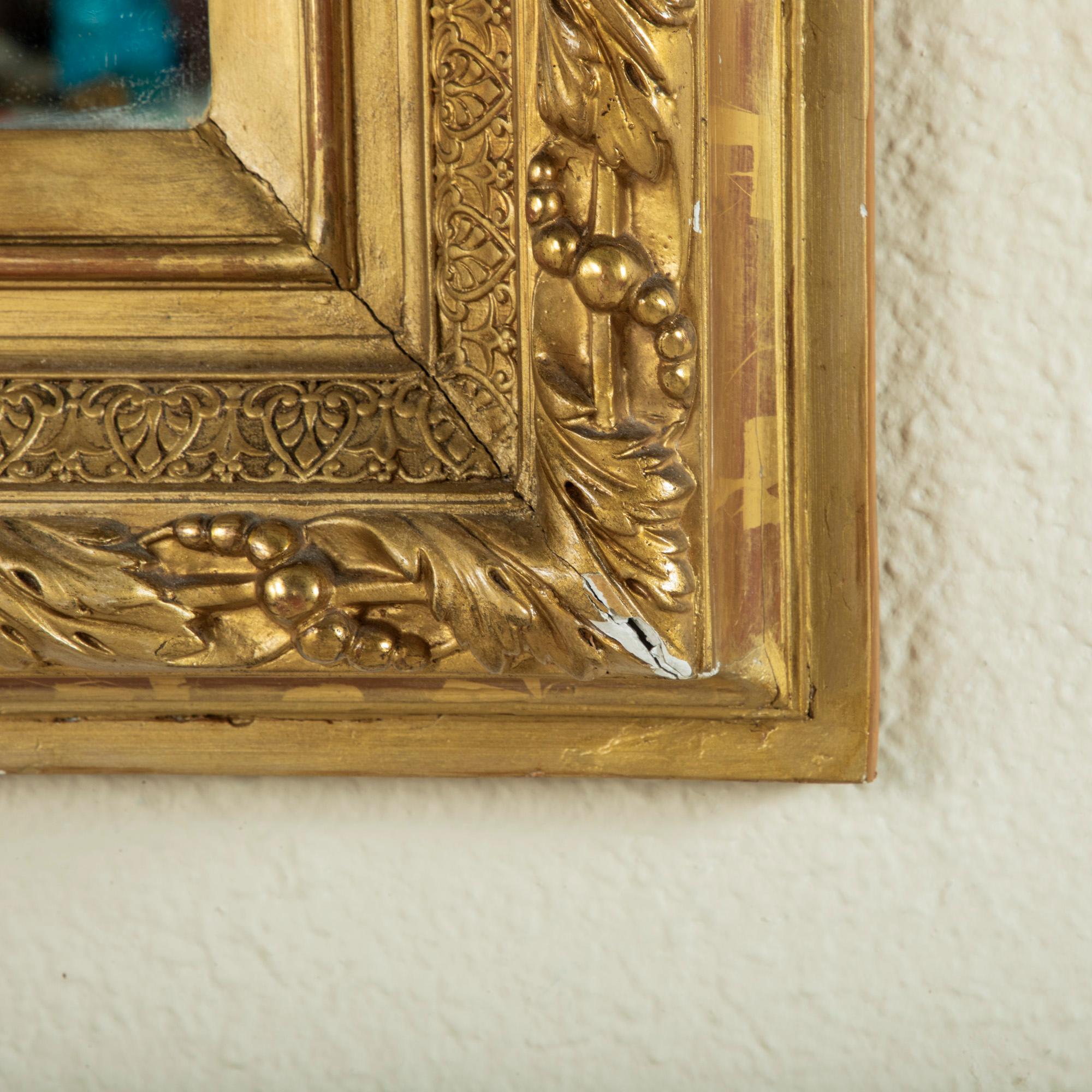 Pair of Late 19th Century French Restauration Style Gilt Wood Wall Mirrors 4