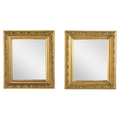 Pair of Late 19th Century French Restauration Style Gilt Wood Wall Mirrors