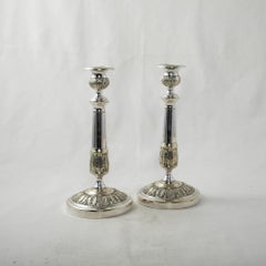 Pair of Late 19th Century French Silver Plate Candlesticks