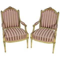 Pair of Late 19th Century French Upholstered Armchairs