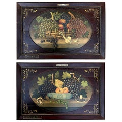 Pair of Late 19th Century French Vineyard Wine Paintings