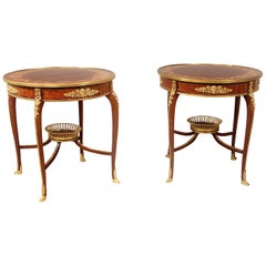 Pair of Late 19th Century Gilt Bronze Mounted Marquetry Tables by François Linke