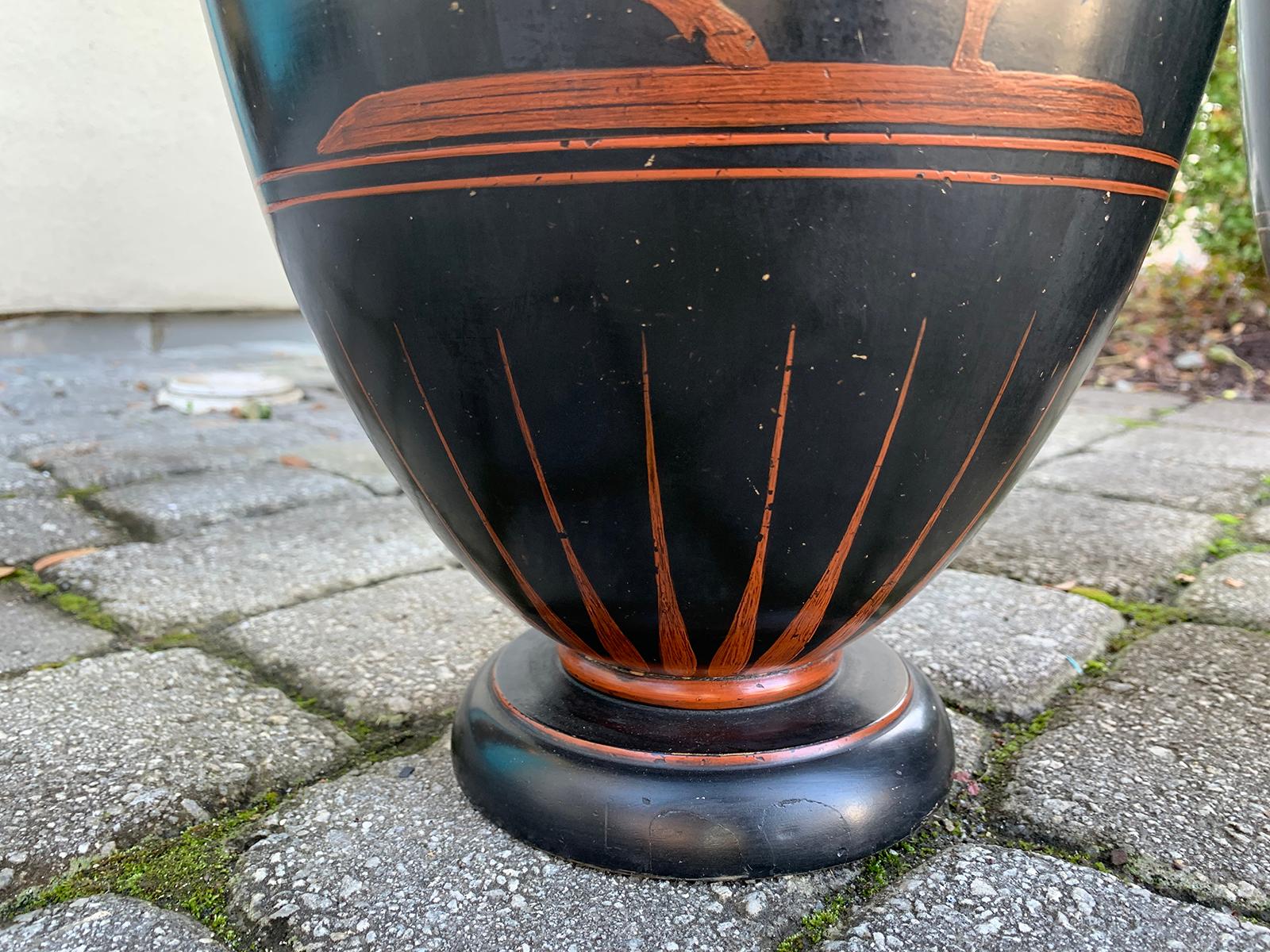 Pair of Late 19th Century Grand Tour Style Terracotta Urns, Marked C. Budde-Lund 7