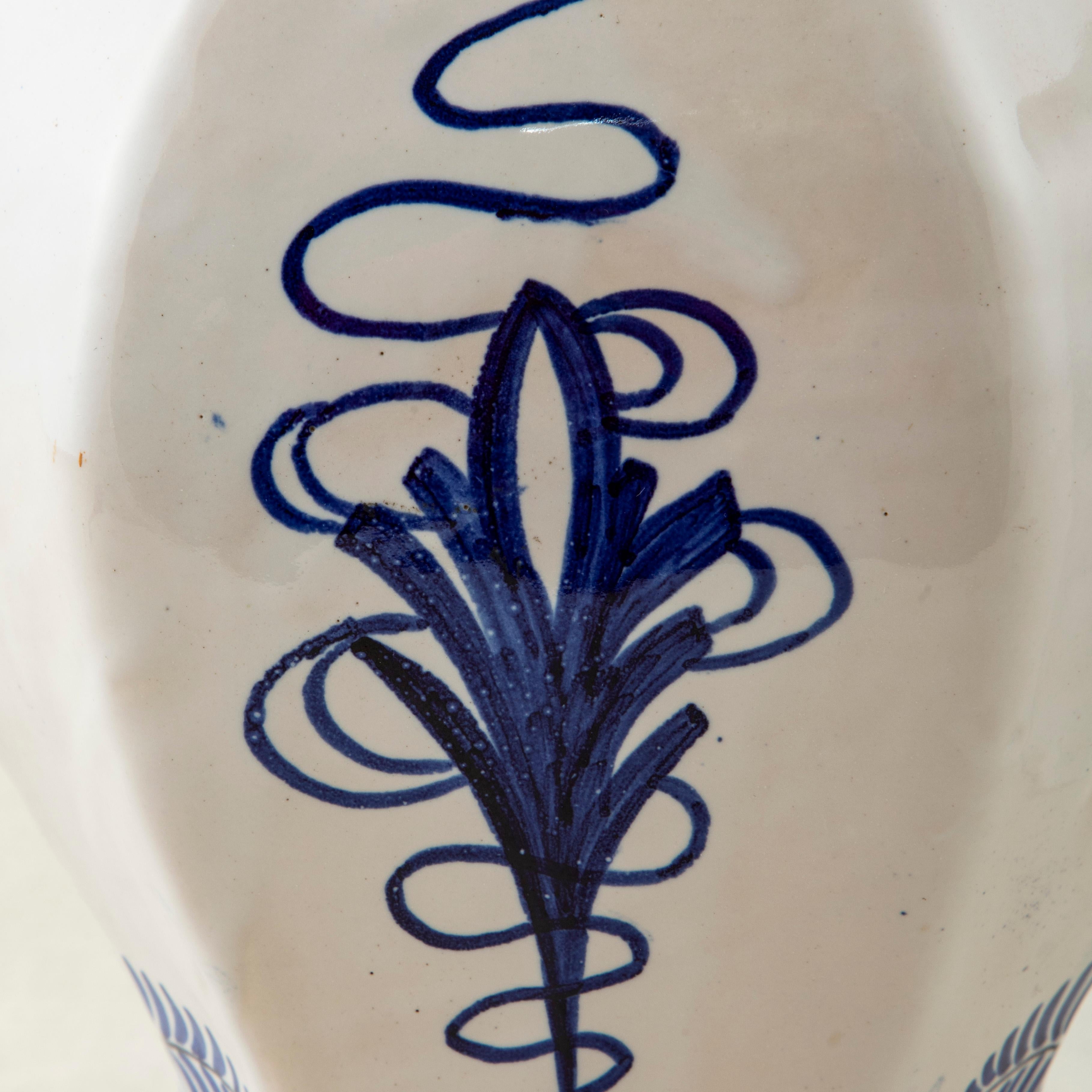 Pair of Late 19th Century Hand-Painted Blue and White Porcelain Delft Vases 11