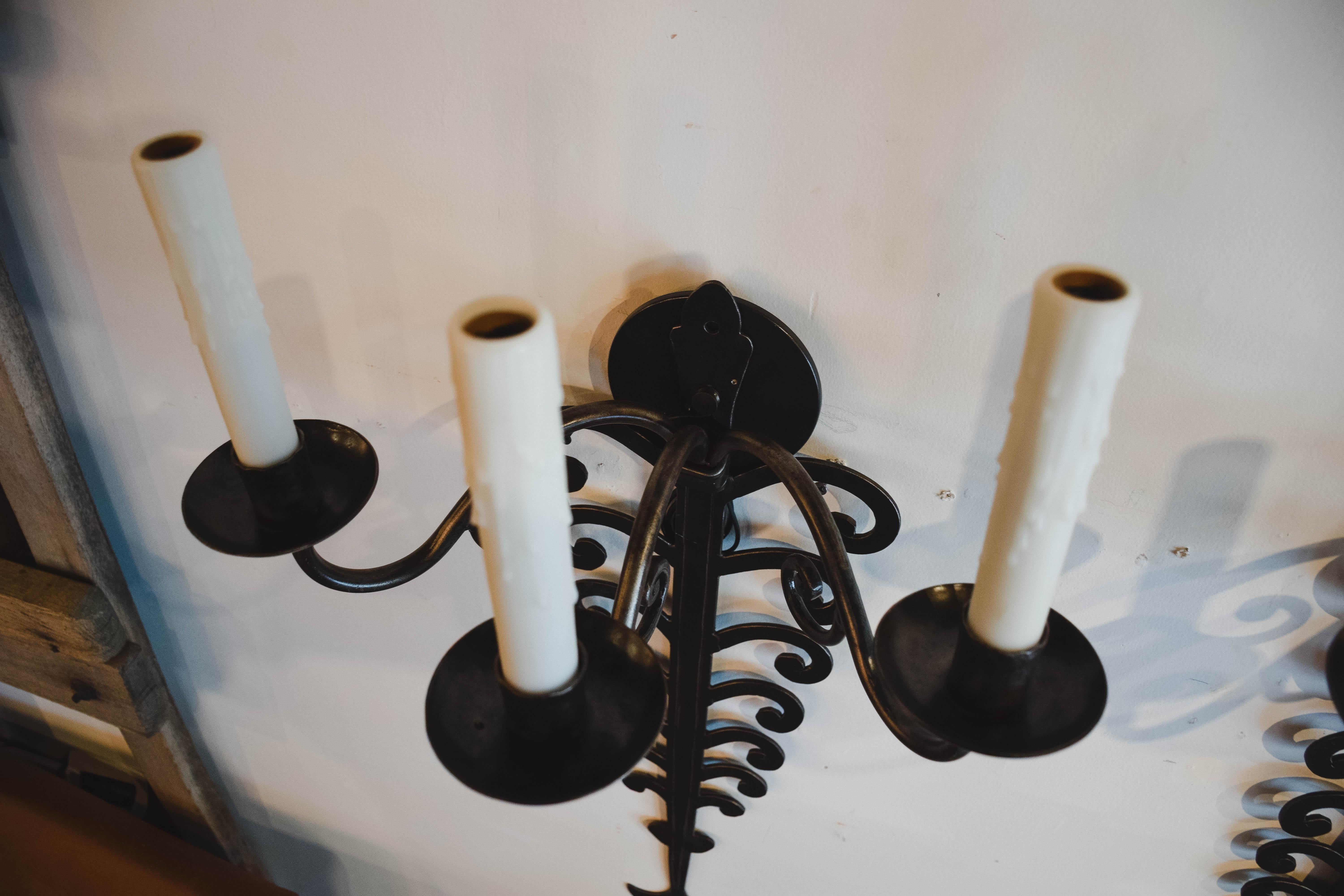 Pair of Late 19th Century Iron Sconces For Sale 6