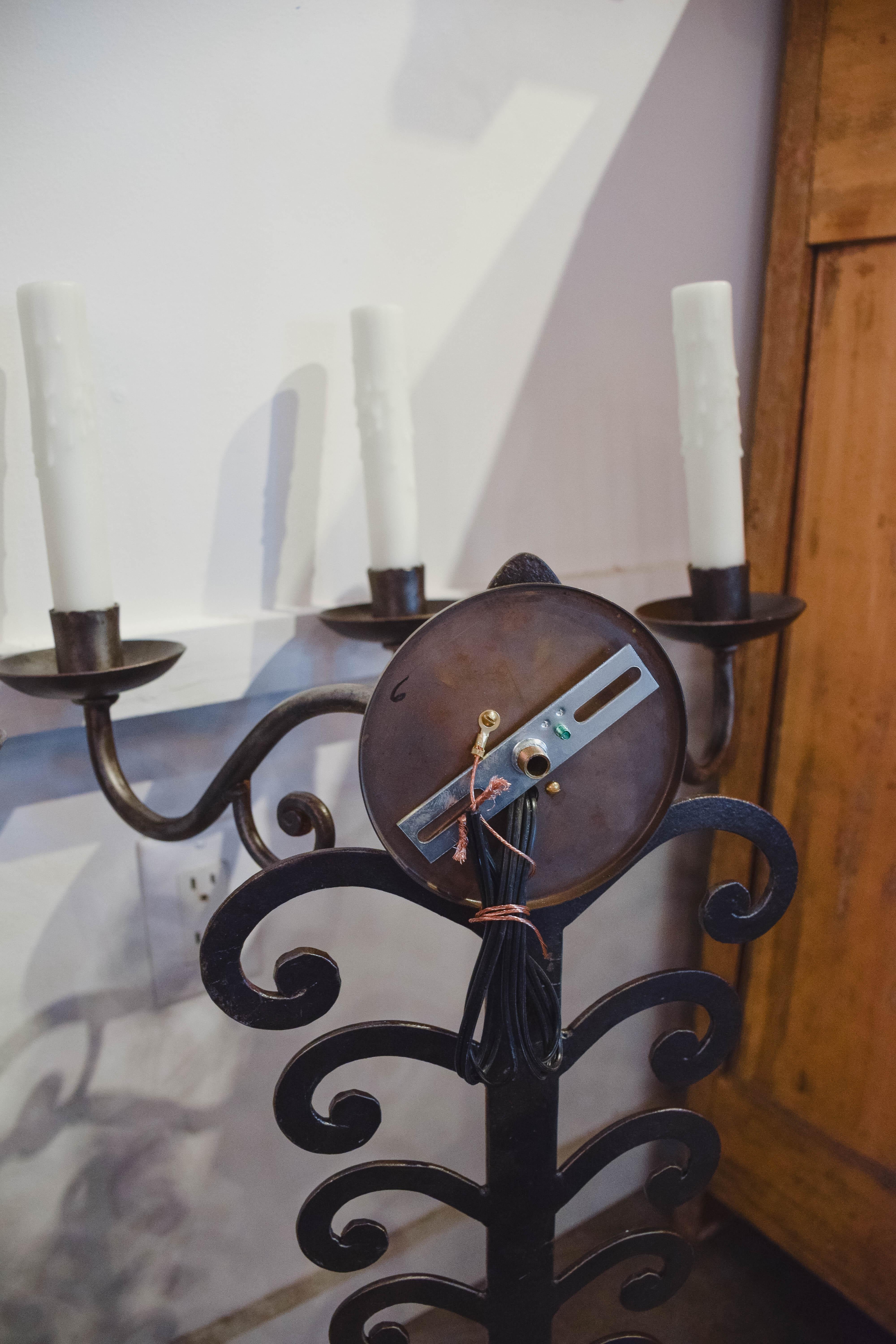 Pair of Late 19th Century Iron Sconces 12