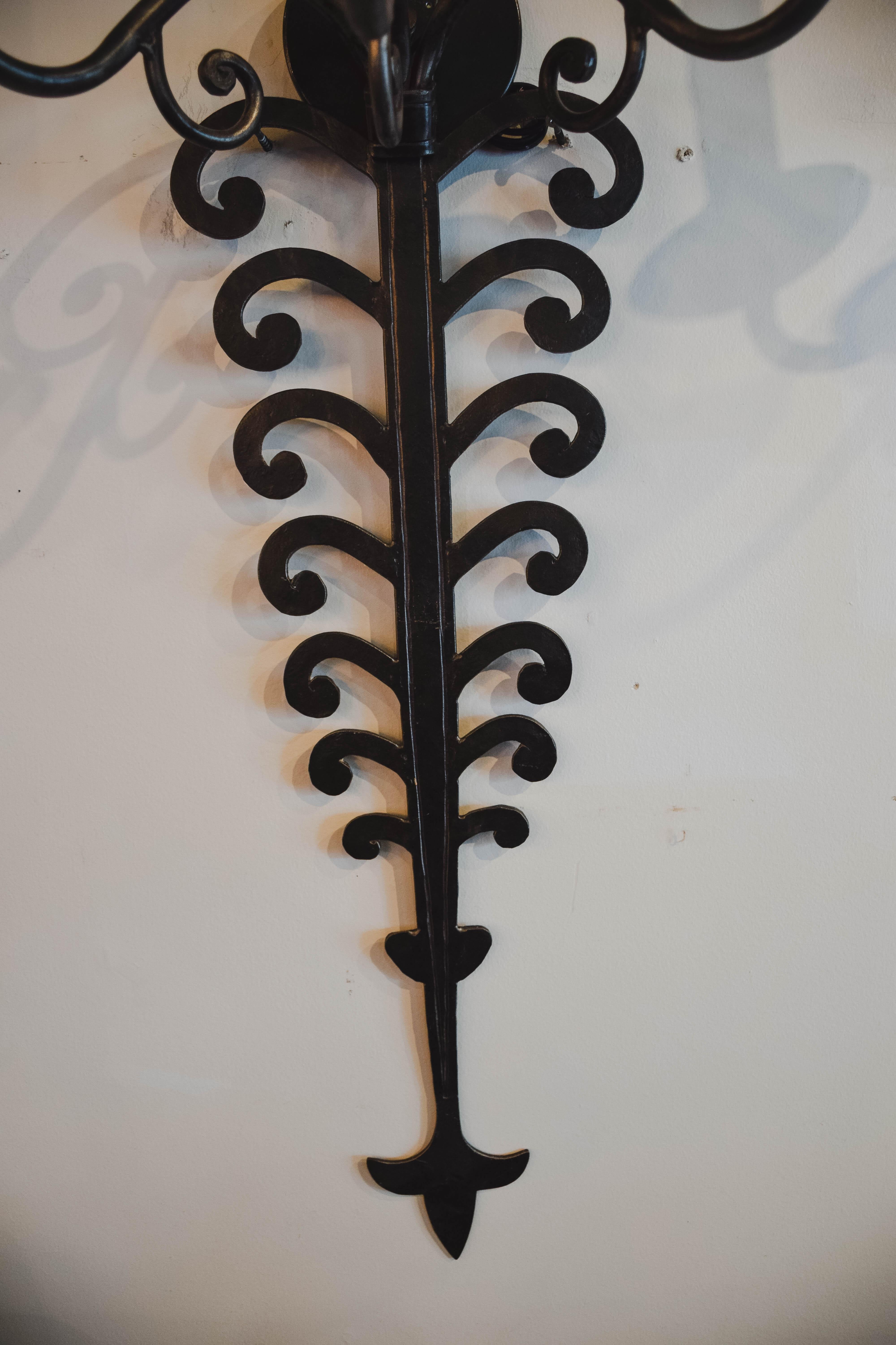 Pair of Late 19th Century Iron Sconces 1