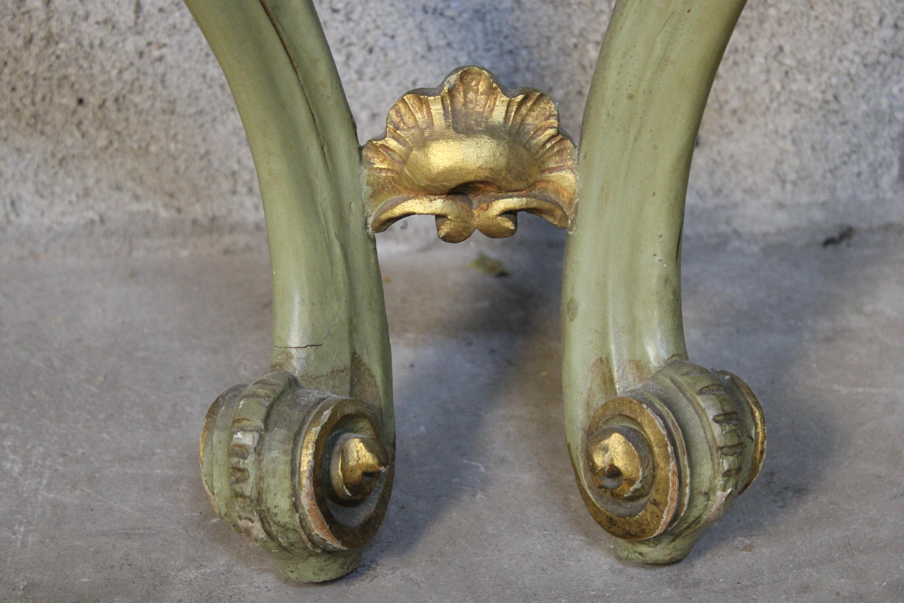 Pair of Venetian Gilded Console Tables circa 1870 Italy 1