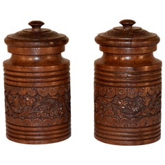 Pair of Late 19th Century Lidded Jars