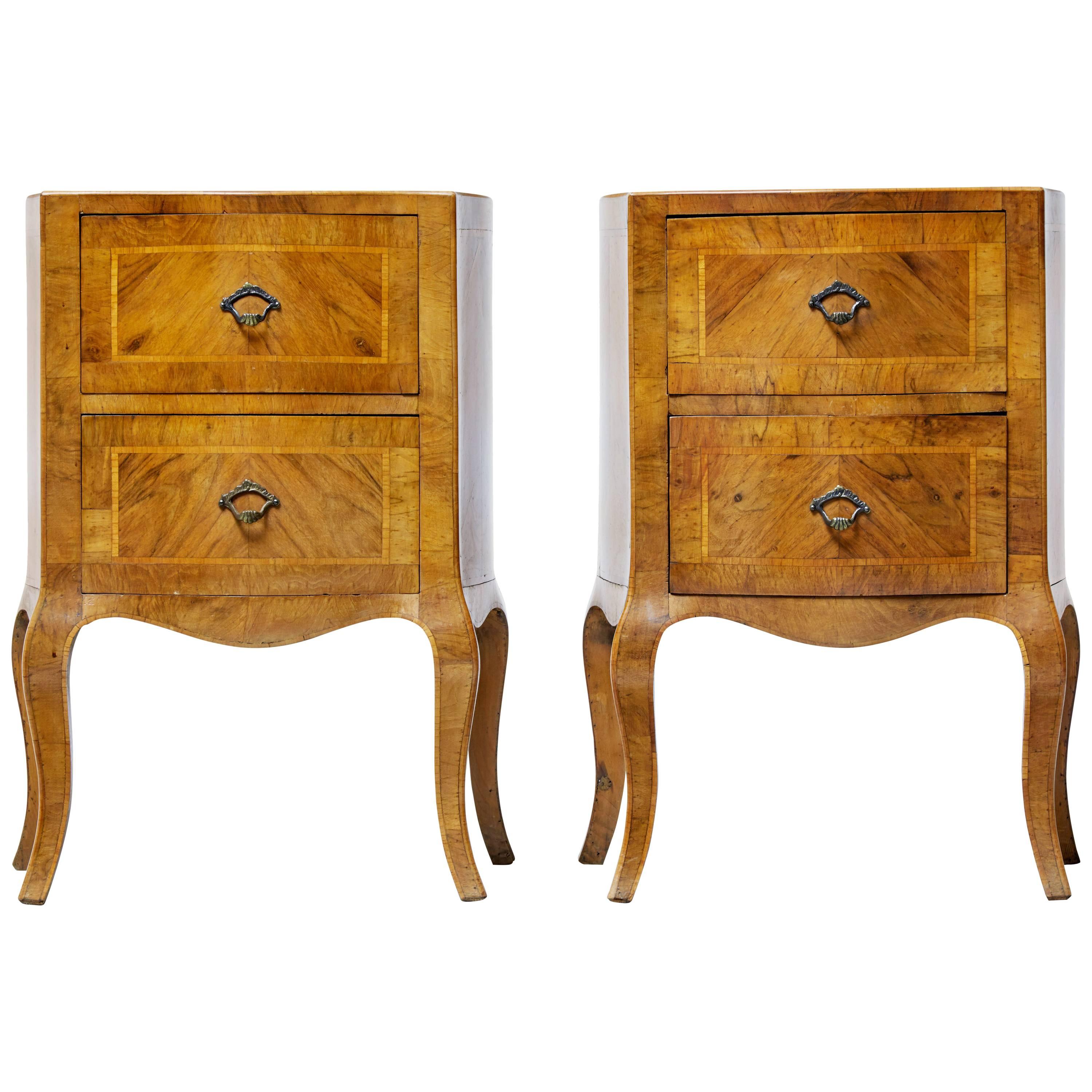 Pair of Late 19th Century Maltese Walnut Bedside Commodes