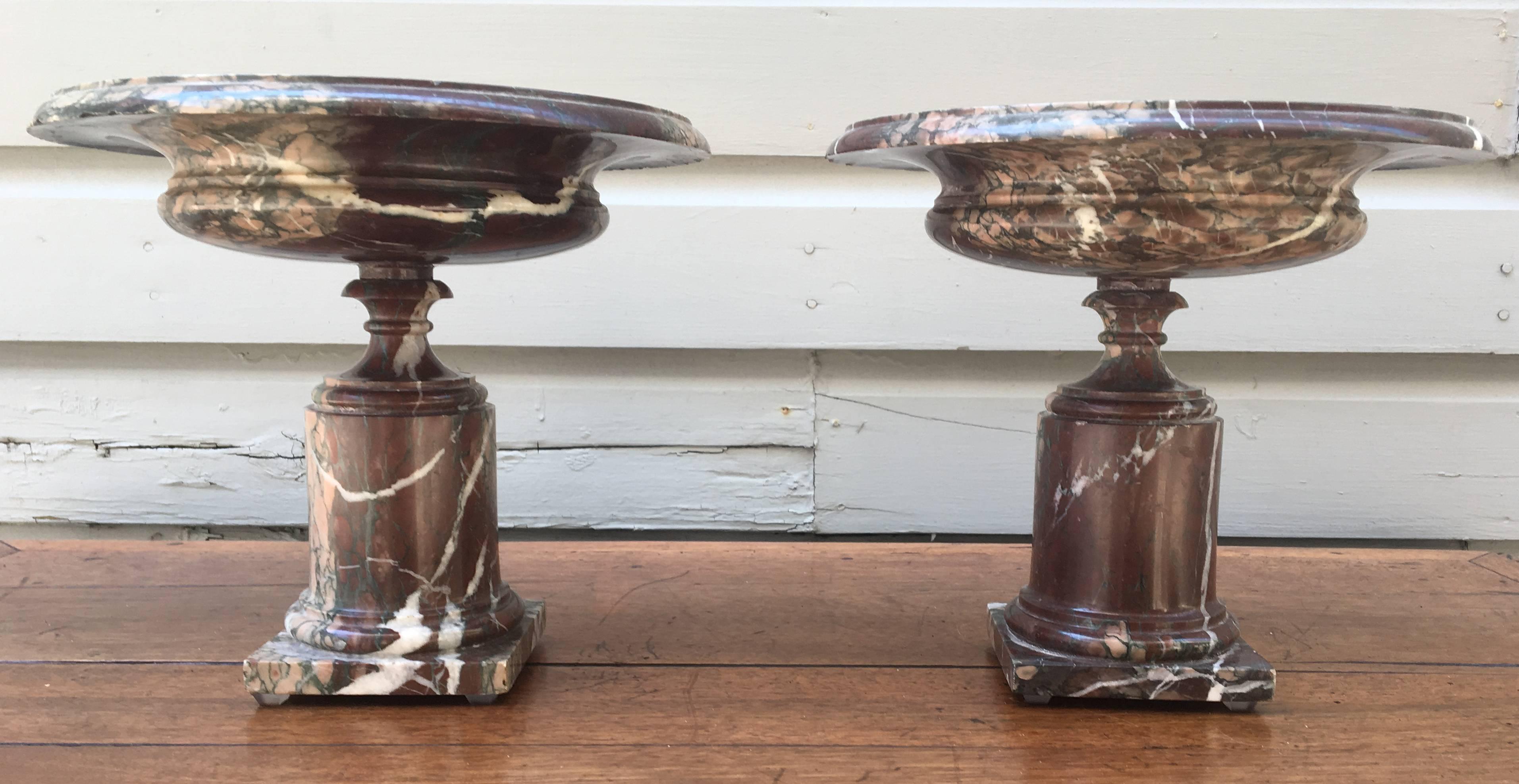 Fantastic pair of late 19th century marble tazzas.
