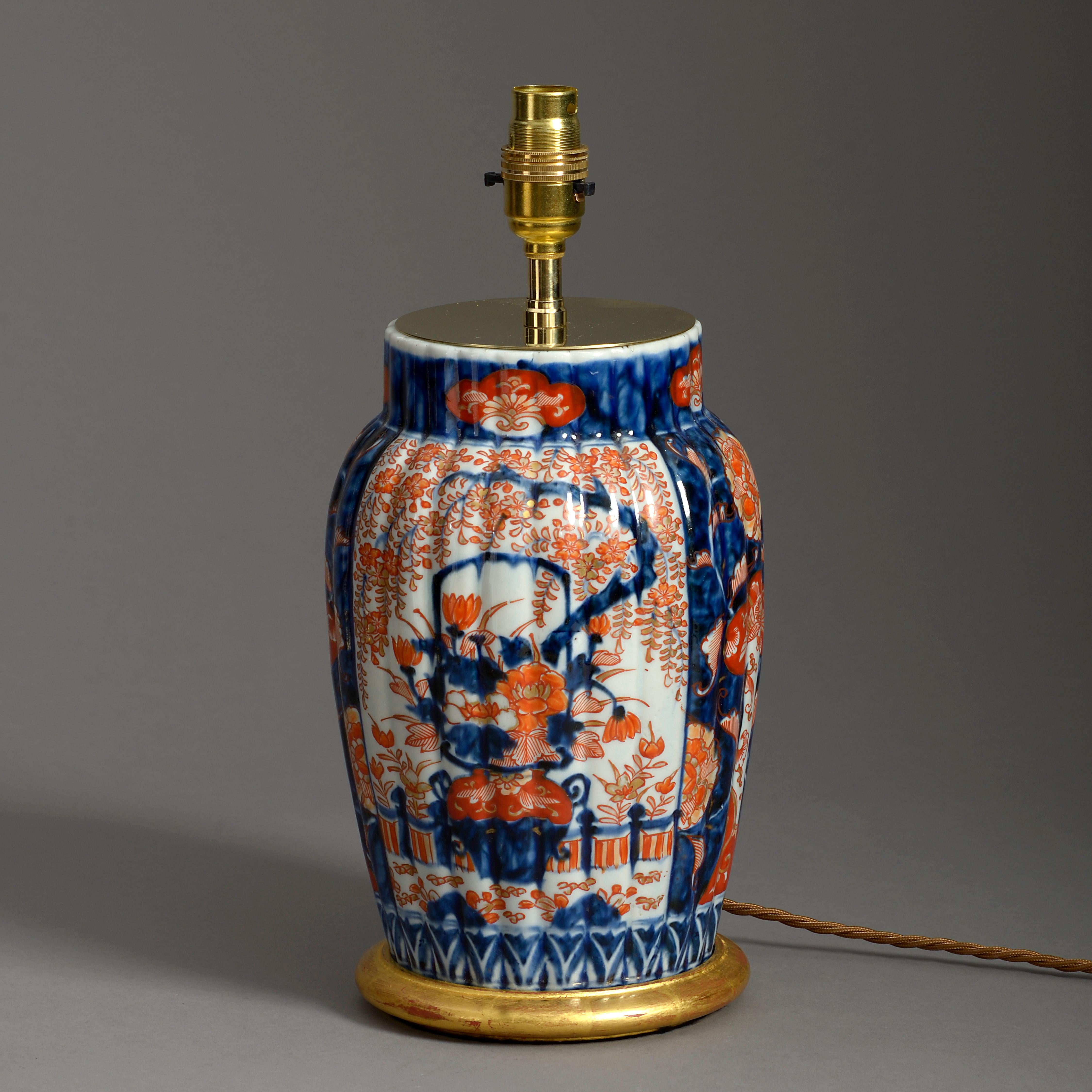 Japanese Pair of Late 19th Century Meiji Period Imari Porcelain Vase Lamps