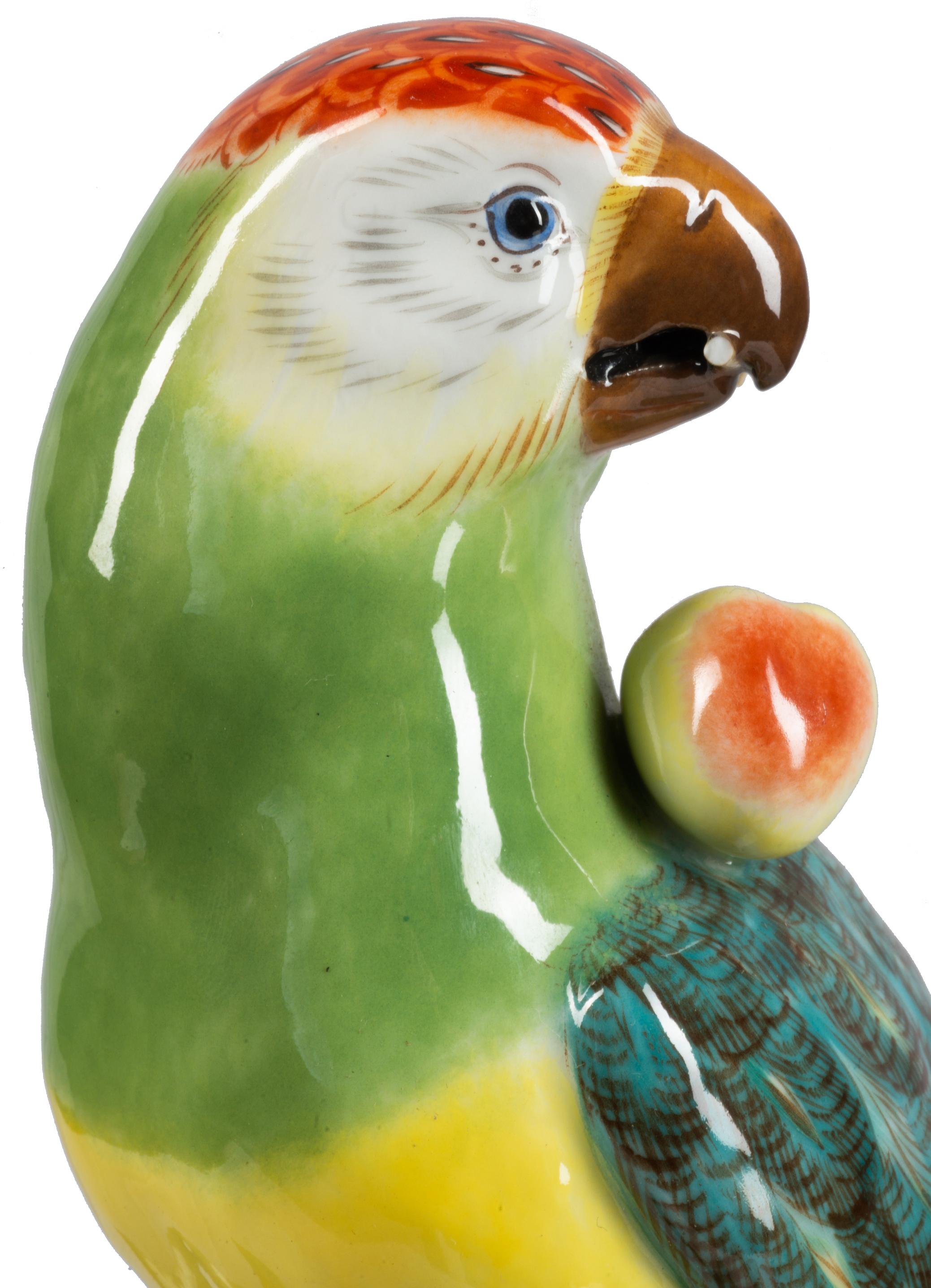 Pair of Late 19th Century Meissen Porcelain Parrots 3