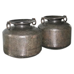 Pair of Late 19th Century Museum Quality Copper Vessels from Gujarat