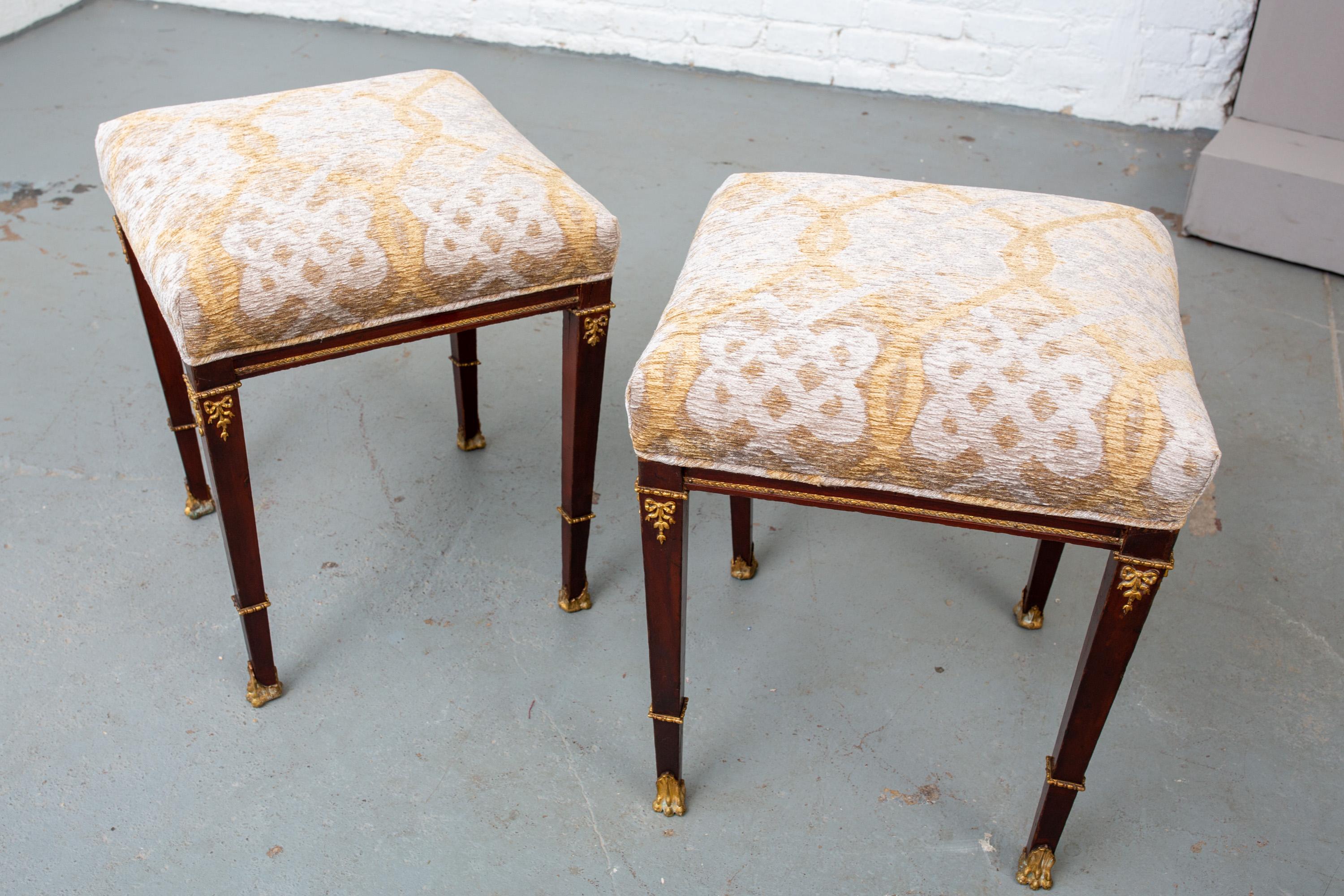 Small Pair of Late 19th Century Neoclassical Style Footstools 5