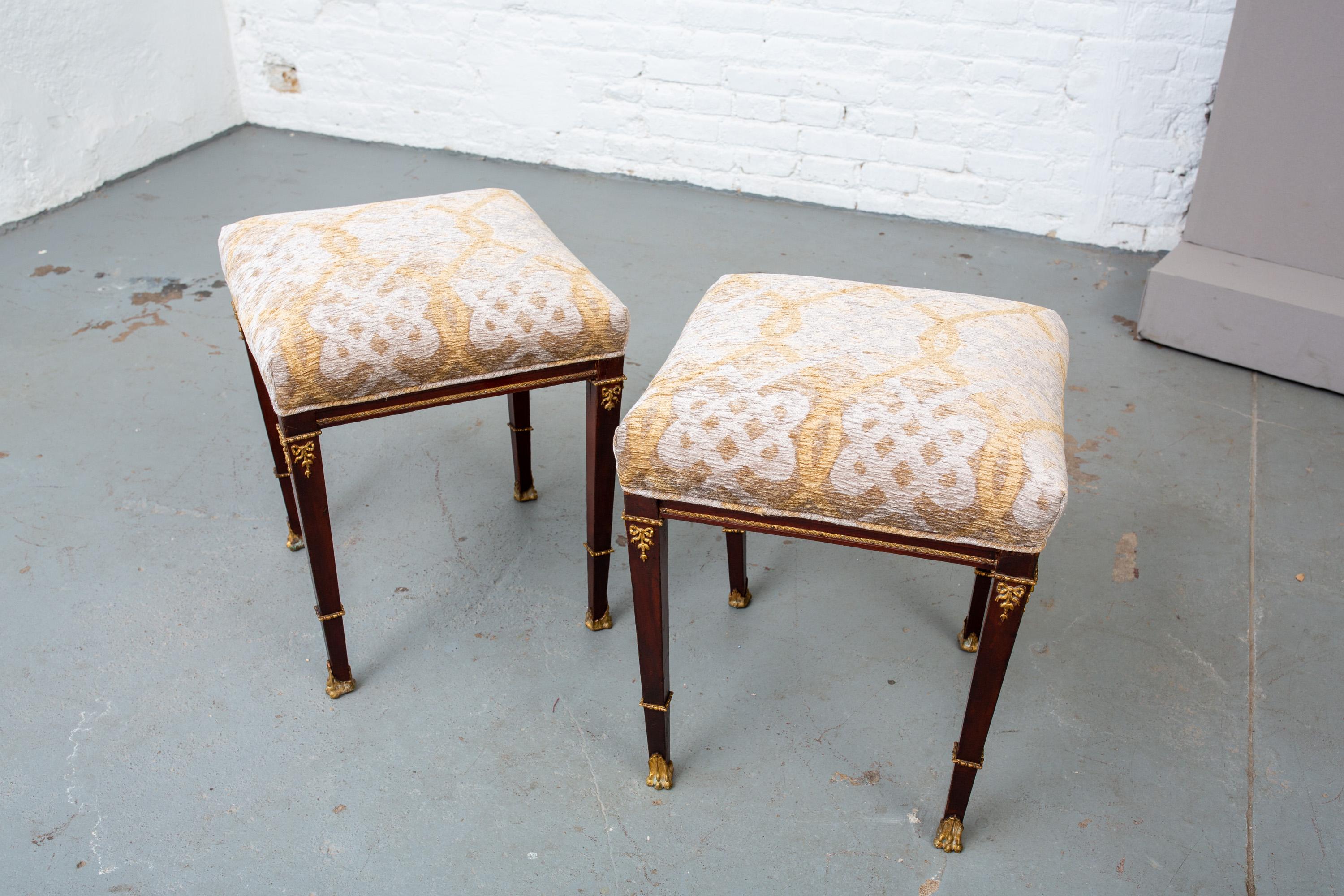 Small Pair of Late 19th Century Neoclassical Style Footstools 2