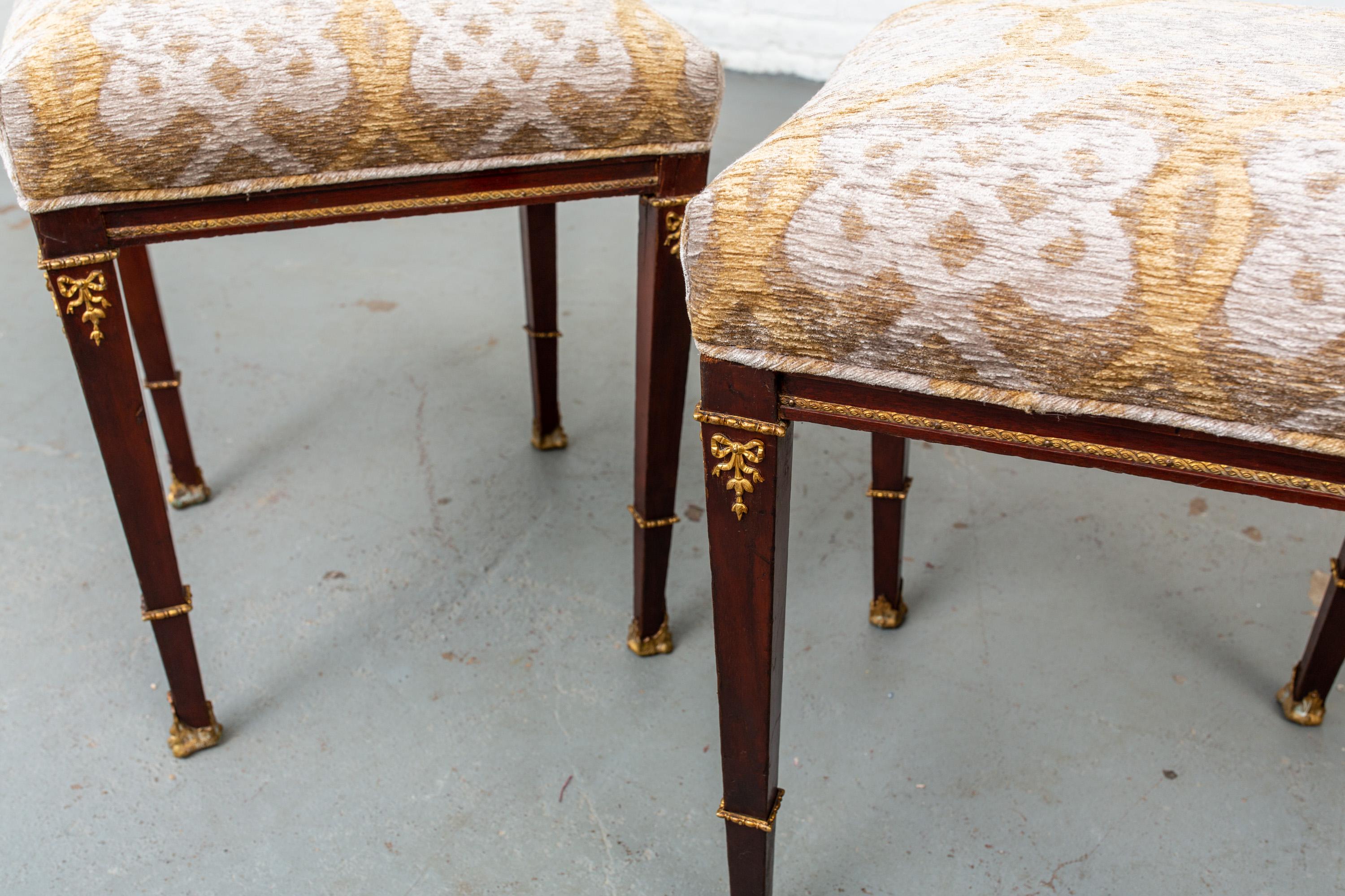 Small Pair of Late 19th Century Neoclassical Style Footstools 3