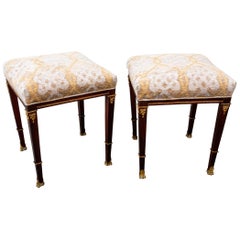 Antique Small Pair of Late 19th Century Neoclassical Style Footstools