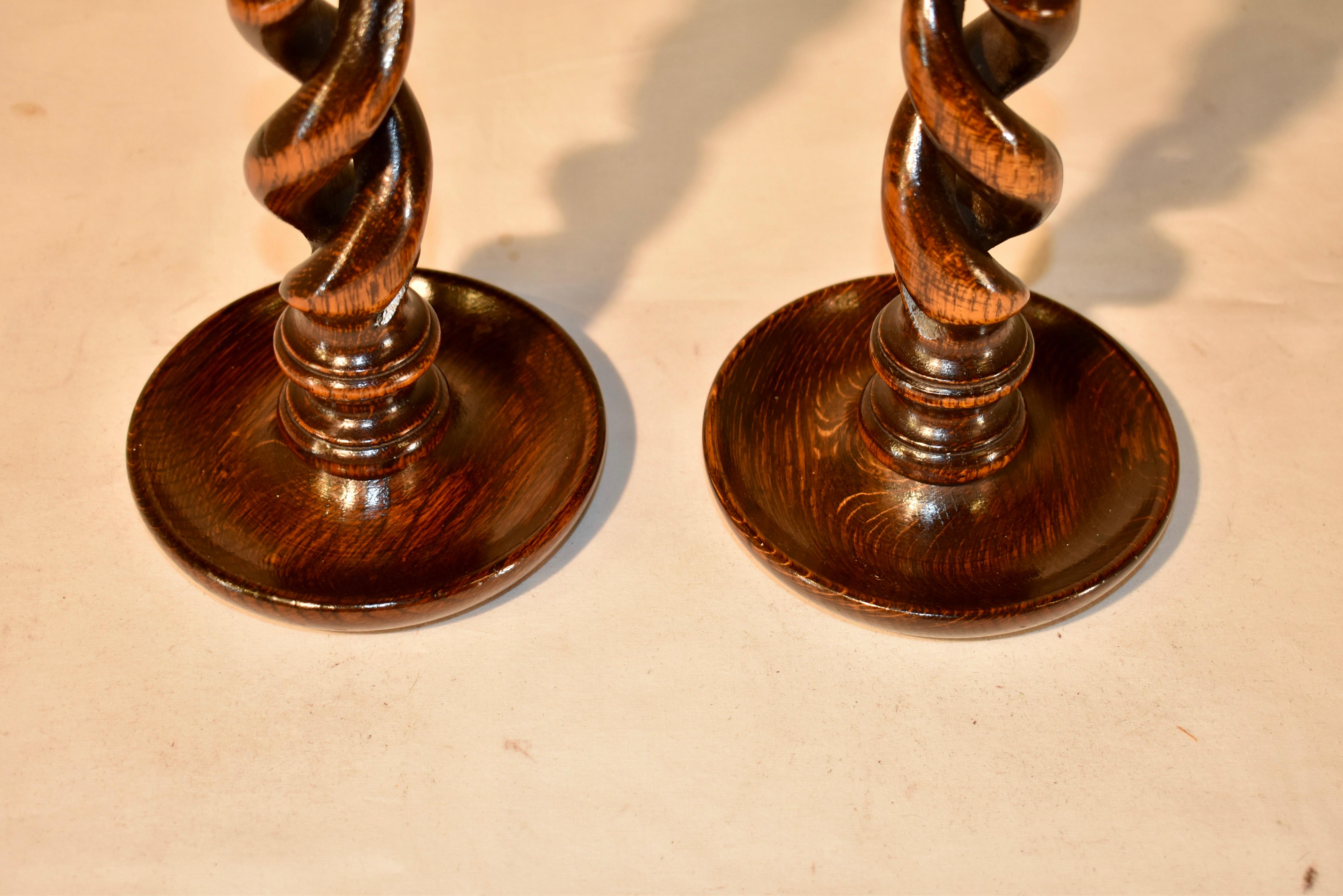 Pair of Late 19th Century Open Barley Twist Sticks In Good Condition In High Point, NC