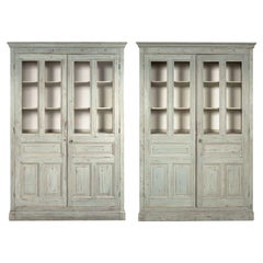 Paar bemalte französische Bibliotheken des späten 19. Jahrhunderts