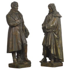 Pair Of Late 19th Century Patinated Chalk Figures By Dopmeier