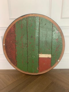 Pareja de espejos convexos de madera dorada y negra del Renacimiento de finales del siglo XIX