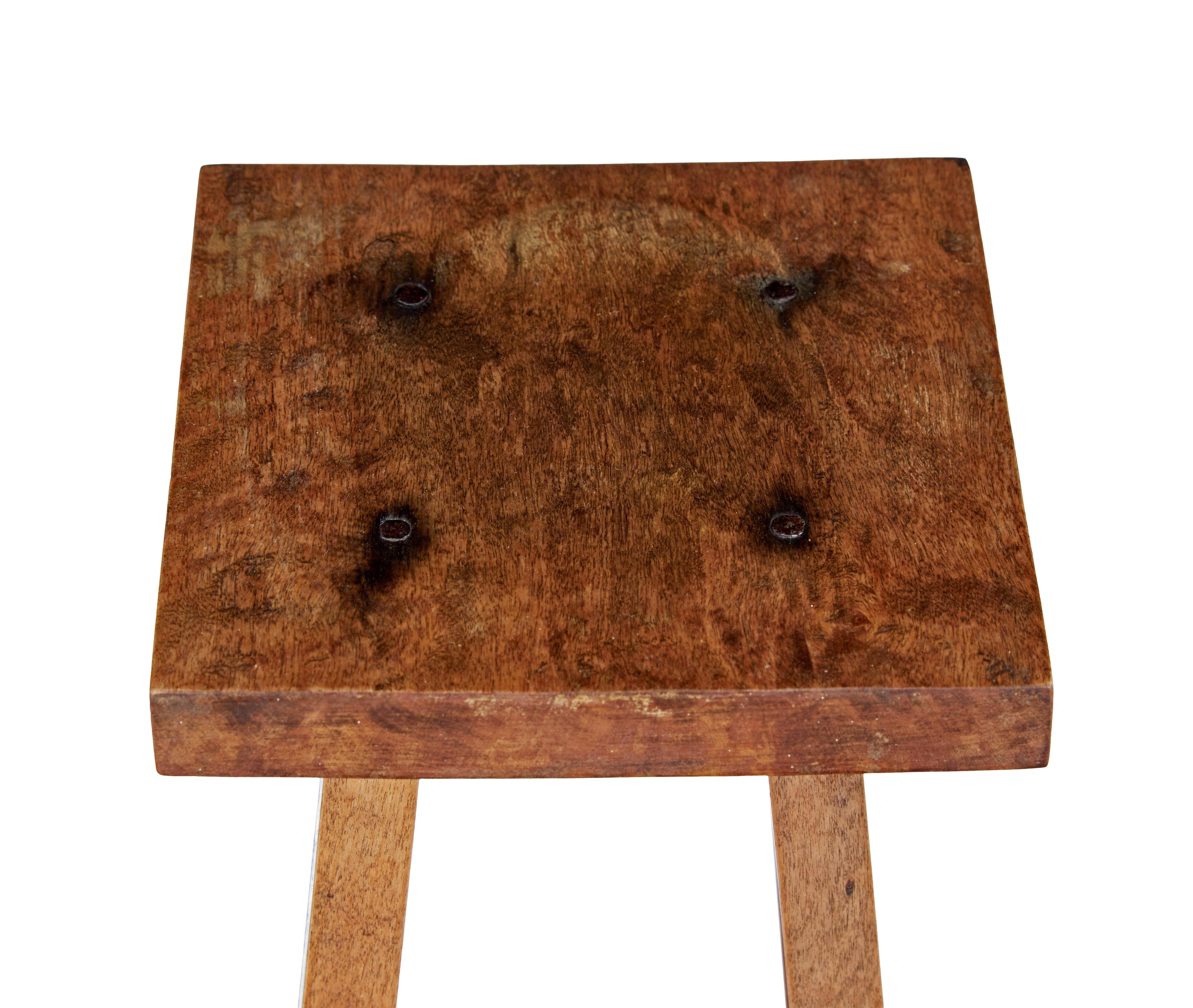 Hand-Crafted Pair of late 19th century rustic oak pedestal stands For Sale