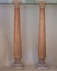 Pair of Late 19th Century Satin Wood Columns
