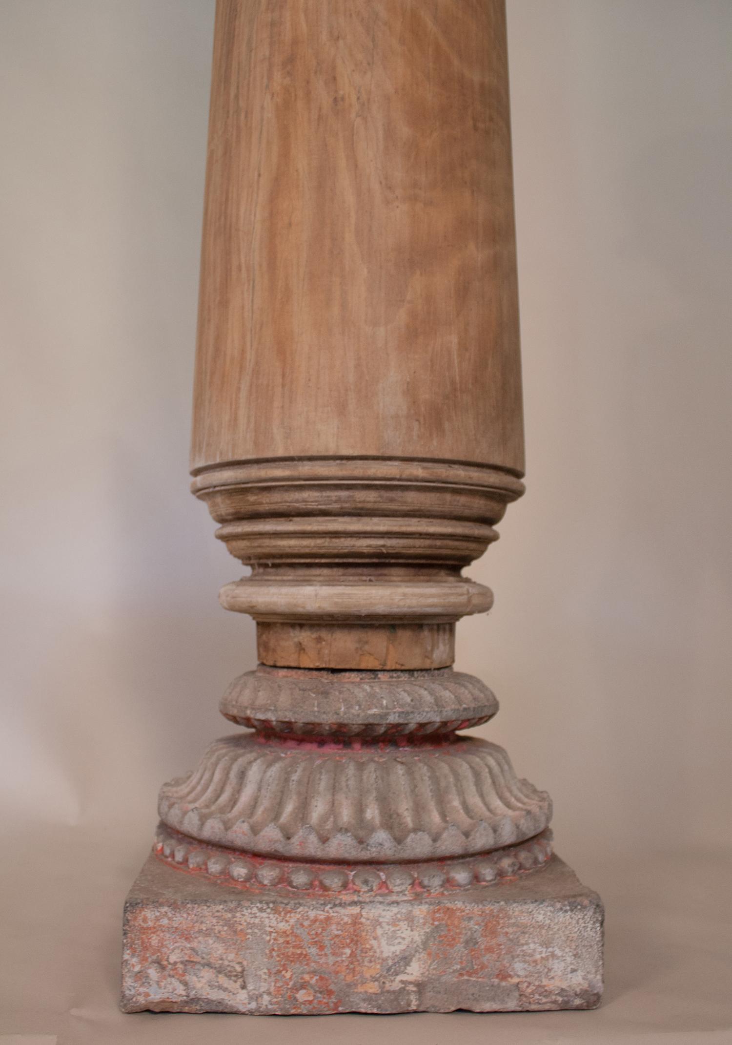 Carved Pair of Late 19th Century Satin Wood Columns