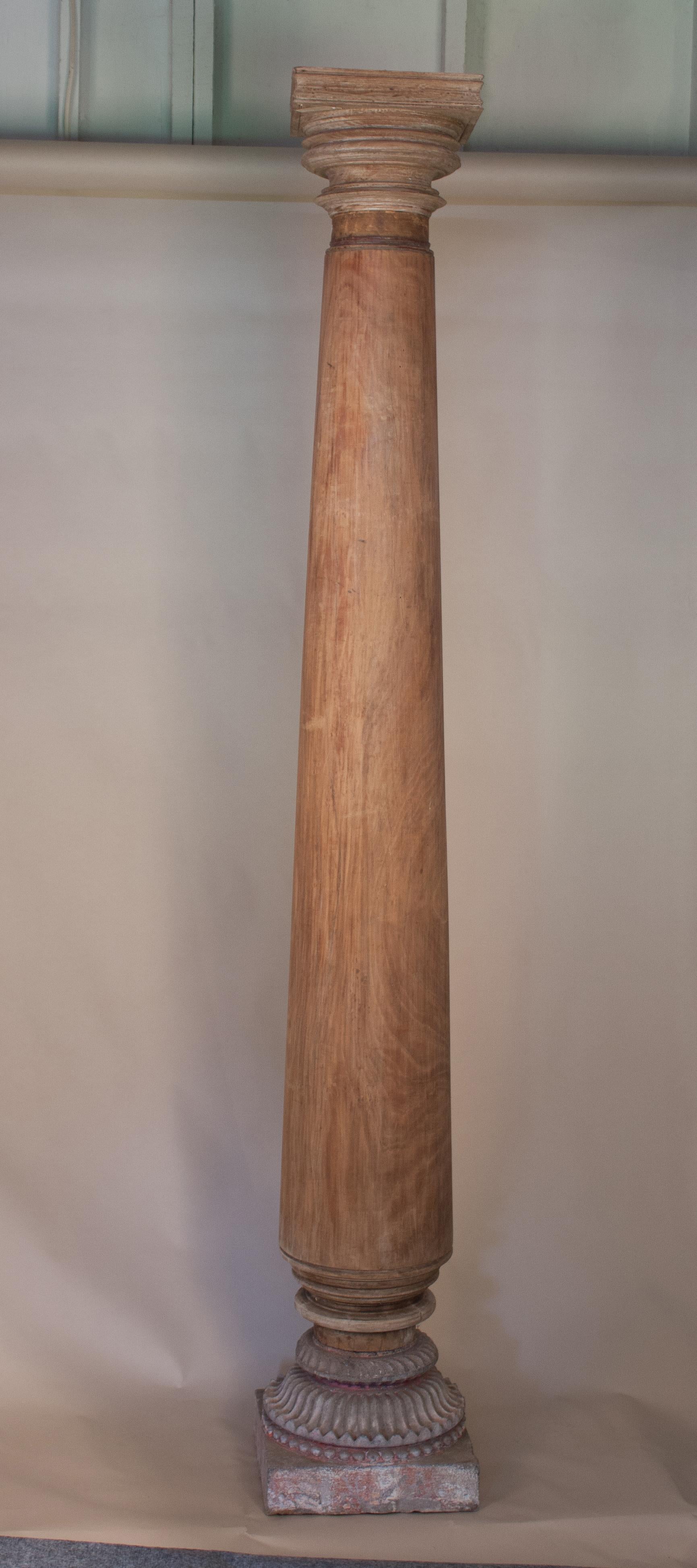 Pair of Late 19th Century Satin Wood Columns 2