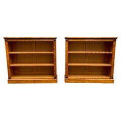 Pair of Late 19th Century Satinwood Low Open Bookcases Pair of Late 19th Century Satinwood Low Open Bookcases
