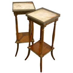 Pair of Late 19th Century Square Cut Plant or Lamp Tables