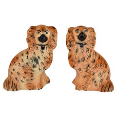 Antique Pair of Late 19th Century Staffordshire Spaniels