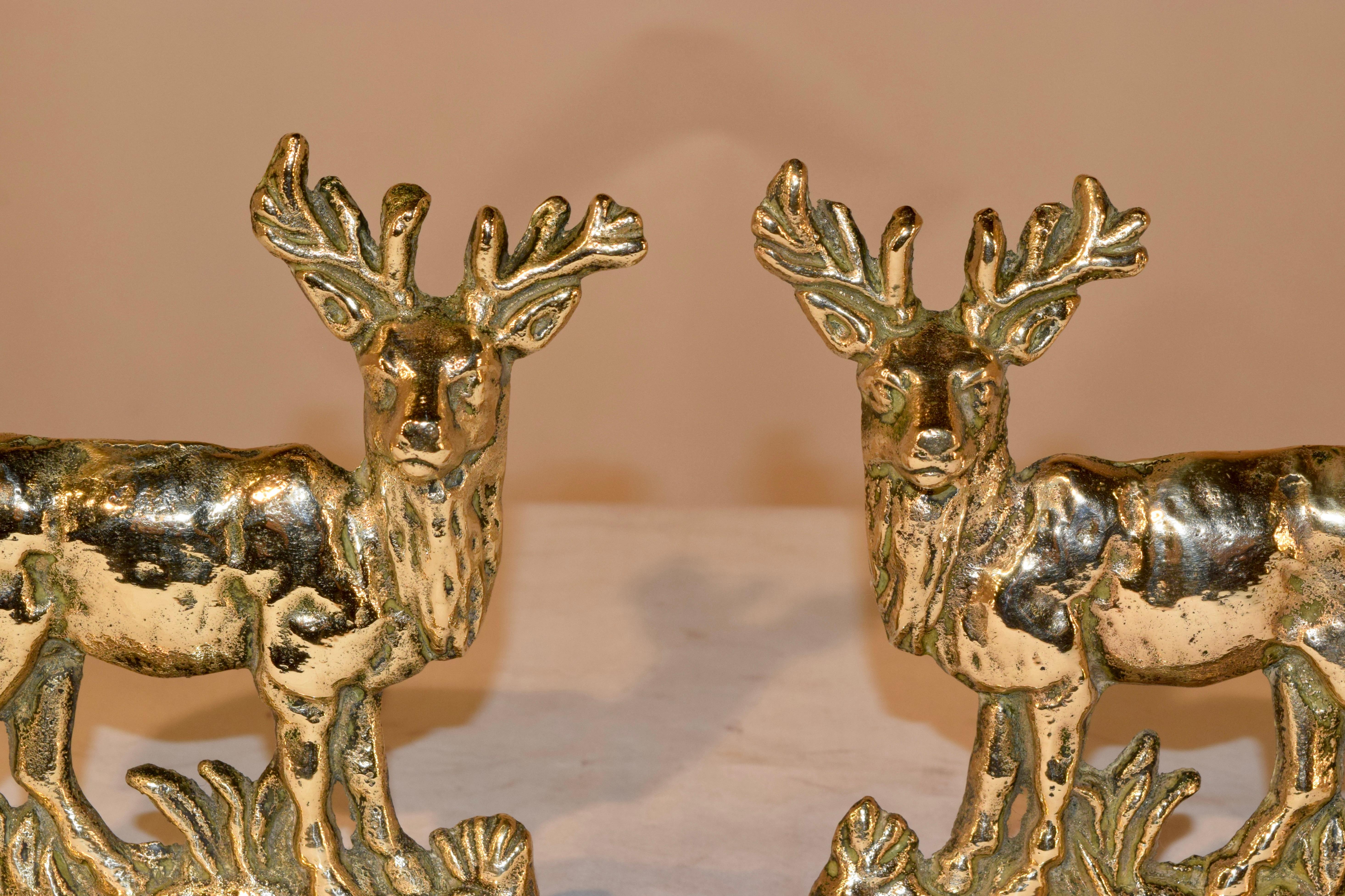 English Pair of Late 19th Century Stag Mantle Decorations For Sale