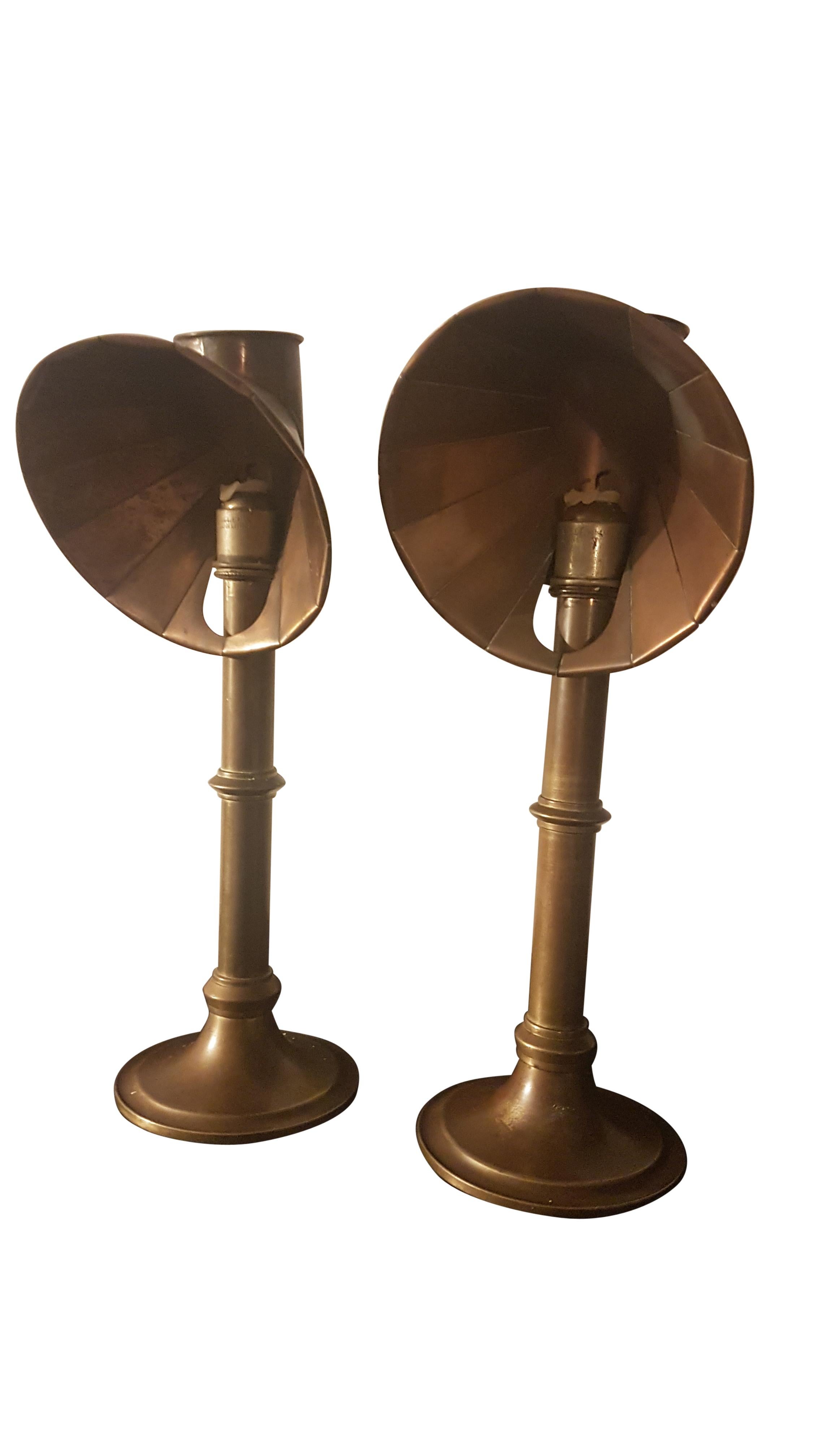 Patinated Pair of Late 19th Century Students Candle Stands by Miller's of London For Sale
