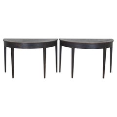 Pair of Late 19th Century Swedish Demi-Lune Tables