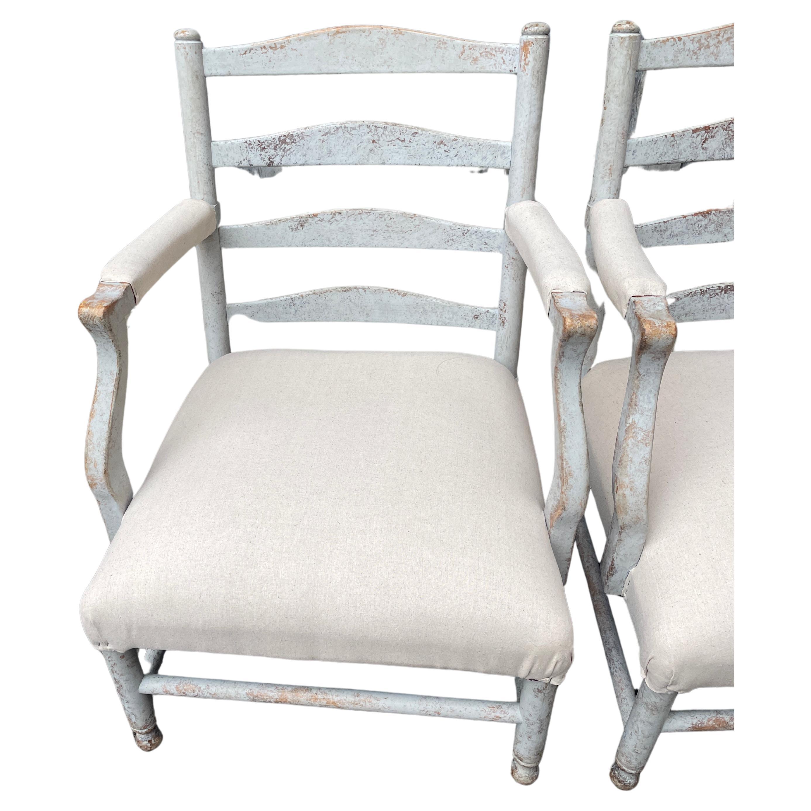Gustavian Pair of Late 19th Century Swedish Gripsholm Armchairs For Sale